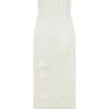 Vestido midi de croché con flores Samantha – Marfil Vestido midi de croché con flores Samantha – Marfil