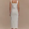 Vestido midi de Denim Reyna – Blanco Vestido midi de Denim Reyna – Blanco