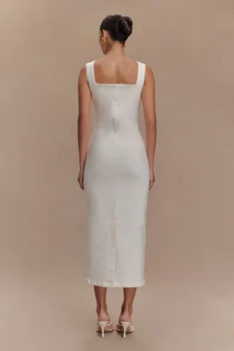 Vestido midi de Denim Reyna – Blanco