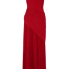 Vestido midi de gasa fruncida Tamara – Rojo