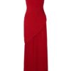 Vestido midi de gasa fruncida Tamara – Rojo