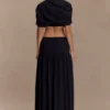 Vestido midi de gasa Georgina – Negro