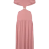Vestido midi de gasa Georgina – Rosa quemado Vestido midi de gasa Georgina – Rosa quemado