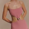 Vestido midi de gasa Georgina – Rosa quemado Vestido midi de gasa Georgina – Rosa quemado