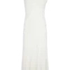 Vestido midi de jersey peached de Chloe con un solo hombro – Marfil Vestido midi de jersey peached de Chloe con un solo hombro – Marfil