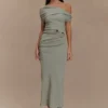 Vestido midi de jersey scuba Kendra con detalles metálicos – Salvia Vestido midi de jersey scuba Kendra con detalles metálicos – Salvia