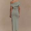 Vestido midi de jersey scuba Kendra con detalles metálicos – Salvia Vestido midi de jersey scuba Kendra con detalles metálicos – Salvia