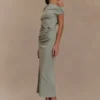 Vestido midi de jersey scuba Kendra con detalles metálicos – Salvia Vestido midi de jersey scuba Kendra con detalles metálicos – Salvia