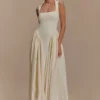 Vestido midi de jersey scuba Sharon – Marfil Vestido midi de jersey scuba Sharon – Marfil