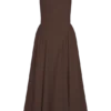 Vestido midi de jersey scuba Sharon – Marrón cacao Vestido midi de jersey scuba Sharon – Marrón cacao