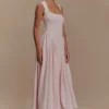 Vestido midi de jersey scuba Sharon – Rosa ballet Vestido midi de jersey scuba Sharon – Rosa ballet