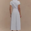 Vestido midi de lino con botones Aysha – Blanco Vestido midi de lino con botones Aysha – Blanco