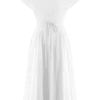 Vestido midi de lino con botones Aysha – Blanco Vestido midi de lino con botones Aysha – Blanco