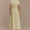 Vestido midi de lino con botones Aysha – Limón Vestido midi de lino con botones Aysha – Limón