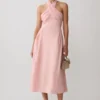 Vestido midi de lino con cuello halter Rosie – Rosa Vestido midi de lino con cuello halter Rosie – Rosa