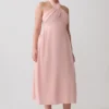 Vestido midi de lino con cuello halter Rosie – Rosa Vestido midi de lino con cuello halter Rosie – Rosa