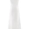 Vestido midi de lino fruncido Dante – Blanco Vestido midi de lino fruncido Dante – Blanco