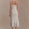 Vestido midi de malla fruncida Willa – Lunares Vestido midi de malla fruncida Willa – Lunares