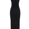 Vestido midi de modal de un solo hombro Anastasia – Negro