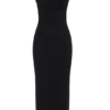 Vestido midi de modal de un solo hombro Anastasia – Negro