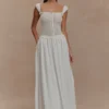Vestido midi de punto calado Tahlia – Blanco Vestido midi de punto calado Tahlia – Blanco