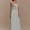 Vestido midi de punto calado Tahlia – Blanco Vestido midi de punto calado Tahlia – Blanco