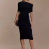 Vestido midi de punto con mezcla de cachemira de Zandie – Negro Vestido midi de punto con mezcla de cachemira de Zandie – Negro
