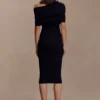 Vestido midi de punto con mezcla de cachemira de Zandie – Negro Vestido midi de punto con mezcla de cachemira de Zandie – Negro