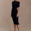Vestido midi de punto con mezcla de cachemira de Zandie – Negro Vestido midi de punto con mezcla de cachemira de Zandie – Negro