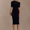 Vestido midi de punto con mezcla de cachemira de Zandie – Negro Vestido midi de punto con mezcla de cachemira de Zandie – Negro
