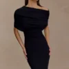 Vestido midi de punto con mezcla de cachemira de Zandie – Negro Vestido midi de punto con mezcla de cachemira de Zandie – Negro