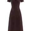 Vestido midi de punto de manga corta Pearson – Chocolate Vestido midi de punto de manga corta Pearson – Chocolate