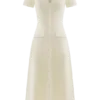 Vestido midi de punto de manga corta Pearson – Marfil