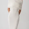 Vestido midi de punto de mezcla de cachemira Zandie – Marfil Vestido midi de punto de mezcla de cachemira Zandie – Marfil