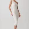 Vestido midi de punto de mezcla de cachemira Zandie – Marfil Vestido midi de punto de mezcla de cachemira Zandie – Marfil