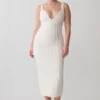 Vestido midi de punto vendaje Gia – Marfil Vestido midi de punto vendaje Gia – Marfil