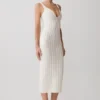Vestido midi de punto vendaje Gia – Marfil Vestido midi de punto vendaje Gia – Marfil