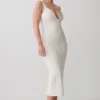 Vestido midi de punto vendaje Gia – Marfil Vestido midi de punto vendaje Gia – Marfil