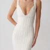 Vestido midi de punto vendaje Gia – Marfil Vestido midi de punto vendaje Gia – Marfil