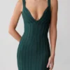 Vestido midi de punto vendaje Gia – Verde azulado Vestido midi de punto vendaje Gia – Verde azulado