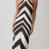 Vestido midi de satén con cuello halter Hope – Negro/Blanco Vestido midi de satén con cuello halter Hope – Negro/Blanco
