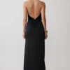 Vestido midi de terciopelo con escote pronunciado y malla Lien – Negro Vestido midi de terciopelo con escote pronunciado y malla Lien – Negro