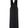 Vestido midi de terciopelo con escote pronunciado y malla Lien – Negro Vestido midi de terciopelo con escote pronunciado y malla Lien – Negro