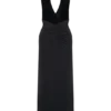 Vestido midi de terciopelo con escote pronunciado y malla Lien – Negro Vestido midi de terciopelo con escote pronunciado y malla Lien – Negro