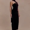 Vestido midi de terciopelo Mattea con pañuelo – Chocolate Vestido midi de terciopelo Mattea con pañuelo – Chocolate