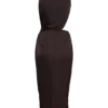 Vestido midi drapeado con cuello halter Aveline – Chocolate oscuro