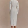 Vestido midi entallado tipo camisa Dorian – Blanco
