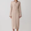 Vestido midi entallado tipo camisa Dorian – Grano jaspeado Vestido midi entallado tipo camisa Dorian – Grano jaspeado