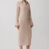 Vestido midi entallado tipo camisa Dorian – Grano jaspeado Vestido midi entallado tipo camisa Dorian – Grano jaspeado
