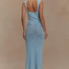 Vestido midi floral de ganchillo hecho a mano Teagan – Azul Vestido midi floral de ganchillo hecho a mano Teagan – Azul